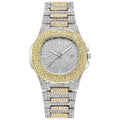 Western Hip-Hop Motif Fashionable Full Diamond Unisex Watch Square Large Gold Watch Fashionable Trendy Steel Band Quartz Watch