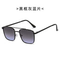 2022 New Overseas Pair Bridge Men Sunglasses Square Frame Metal UV-Proof Sunglasses Outdoor Sunshade Glasses Wholesale