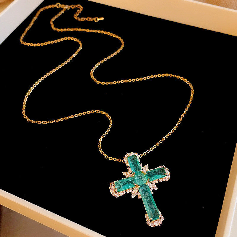 Silver-Tone Metal Cross Layered Necklace - view 7