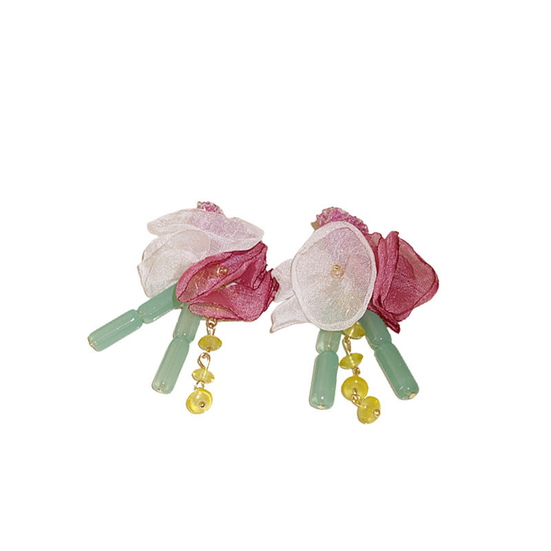 Dopamine Heart Bow Rhinestone Statement Earrings - view 5
