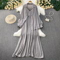Casual Slimming Long Sleeve Lightweight Loose Dress + Shirt + Camisole 2-Piece Set