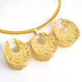 New Import Western Middle East Africa Gold Plated Necklace Earrings Set Fashionable Women 2-Piece Set Jewelry Set