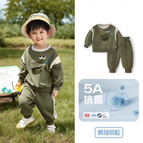 Boys' Cartoon Hoodie Sports 2-Piece Set