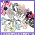 In Stock Satin Large Scrunchie Hand Machine Hand Wrist Hanging Cord Anti-Loss Hand Machine Hanging Cord Key String Multi-Use Short Keychain