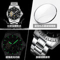 POEDAGAR Men Self-Winding Mechanical Watch Waterproof Glow Steel Band Mens Watch Live Export Bestseller Watch