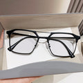 Metal Pair Bridge Prescription Glasses Tech Guy Blue-Light Glasses Frame Trendy Guy Sir Retro Personality Browline Frame Prescription Sunglasses