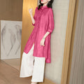 Summer Ethnic Fashion Plus Size Tencel Linen Cotton Loose Long Wide Leg Pants + Shirt 2-Piece Set