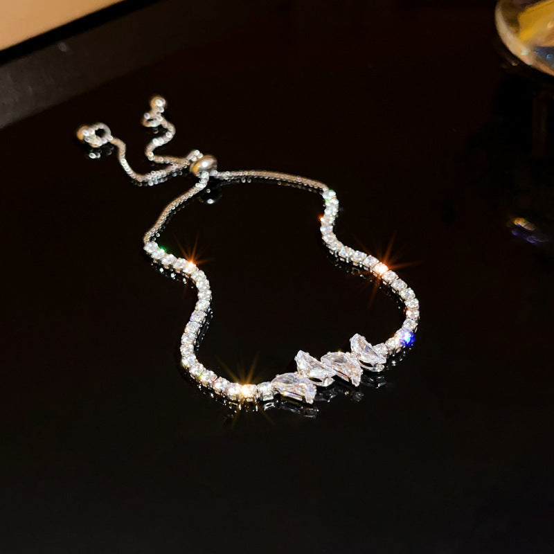 Zircon Leaf Heart Bracelet - view 11