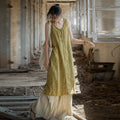 Women's Fall Chinese Ramie Linen Cotton Frog Button Lightweight Dress 2026 - As Pictured