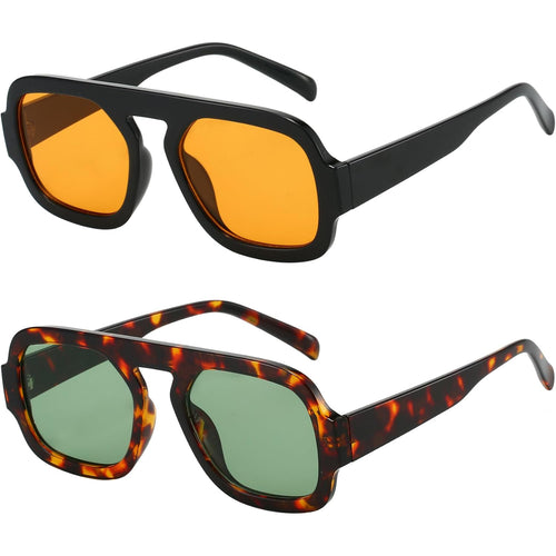Pilot Men Sunglasses Western Driving Retro Aviator UV-Proof Solo Bridge Square Women Sunglasses Premium