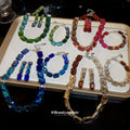 EU/US Import Rhinestone Contrast Geometric Square Necklace Set Fashionable Clavicle Chain Light Luxury Premium Necklace