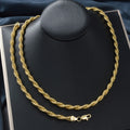 Classic Western Hip-Hop Breeze Jewelry Twist String Chain HipHop Retro Hard Han Style Men Necklace Bracelet Set