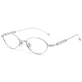 GM Glasses Frame Women Cat-Eye Titanium Metal Oval Round Prescription Men Blue-Light Glasses Frame Maison Margiela M216 Gold Silk Glasses