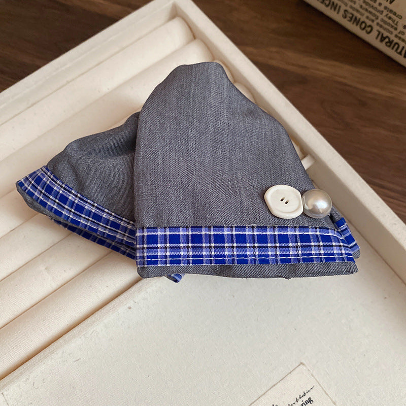 Korean Plaid Triangle Hair Claw Clip - view 8