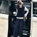 Girls' Lace Trim Base Layer, Vest & Wide-Leg Pants - 3-Piece Korean Set
