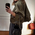 Women's Fall-Winter Lapel Collar Jacket 2026 | Trendy Jacket - Brown