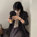 Women's Korean Casual Petite Blazer 2026 - Gray