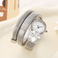 2025 New Round Rhinestone Dial Snake Head Women Watch Cross-Border Export Bestseller Supply Stock Wholesale
