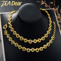 Western Gold Plated Cable Chain O Lettering Clasp Chunky Chain Bracelet Necklace Set Streetwear Hip-Hop Necklace Bracelet Set Wholesale