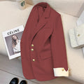 Women's Fall Korean Designer Blazer + Top 2026 | Casual Blouse - Black