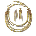 Cyan Island Vintage Accessory Premium Multi-Layer Pearl Necklace Retro Noble Stud Fashionable Elegant Jewelry Set