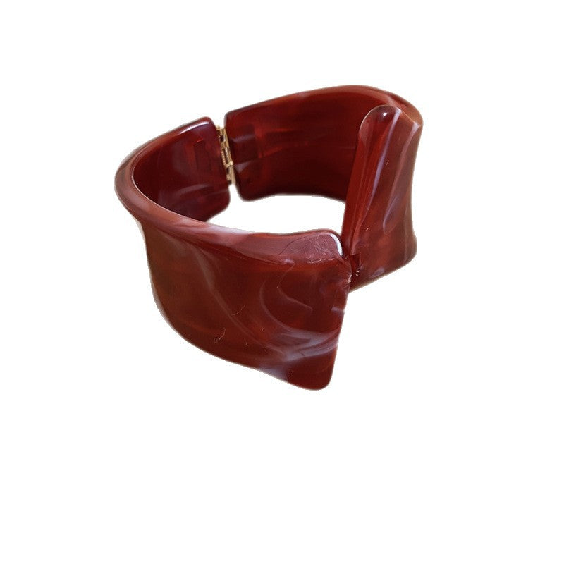 Vintage Enamel Print Acrylic Bangle - view 5
