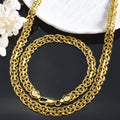 Western Fashionable Bead Gem Jewelry Coin Band Shape Spliced Chain Unisex Hip-hop Necklace Bracelet Set