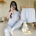 Women's Summer Japanese Short Sleeve Cardigan + Pants 3-Piece Set 2026 - 3-Piece Set Cardigan Apricot