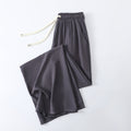 cotton silk high-waisted wide-leg pants for women, loose artificial cotton thin versatile thin trous
