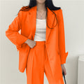 Women's Fall Korean Casual Petite Blazer Set 2026 | 2 Piece Outfit Set - Black Set