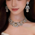 Sophie Paris World Flower Bloom Full Diamond Heavy-Duty Teardrop Jewelry Set Wedding Banquet Luxury Necklace Light Luxury Niche Necklace