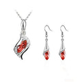 EU/US Import Simple Imit. Czech Jewelry Teardrop Necklace 2-Pc Set Angel Sprite Accessory
