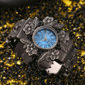 Retro Carved Floral Bangle Womens Watch ogyawatch Overseas Rhinestone Cutout Quartz Watch Export Wholesale