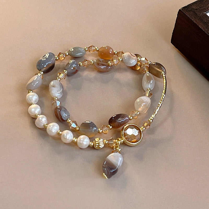 Zircon Beaded Butterfly, Flower and Pearl Bracelet - view 3