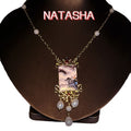 Cyan Island vintage Chinese Mountain Water Series Drop Necklace Set Light Luxury Premium Earrings Pearl Accessory