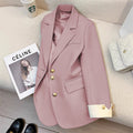Women's Fall Korean Designer Blazer + Top 2026 | Casual Blouse - Black