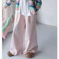 Girls' Striped Knit Cardigan Wide-Leg Pants Set