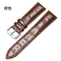 Real Leather Band Slub Pattern Top Grain Leather Soft Waterproof Butterfly Buckle Unisex Watch Band In Stock
