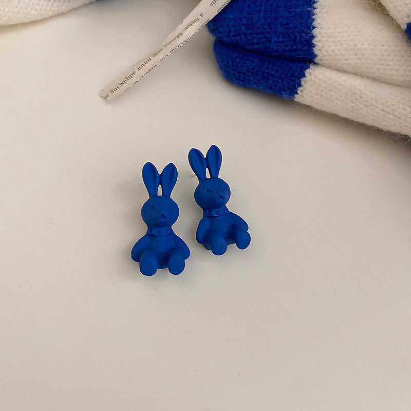Klein Blue Flower Heart Geometric Earrings - view 11