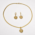 Stainless Necklace Earrings Set Wholesale Overseas South Beautiful Fashionable Geometric Simple Heart 2-Piece Set Women