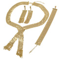 Western Statement Jewelry New Import Elegant Fringe Net Form Long Style Necklace Bracelet Set Earrings Set Banquet Accessory