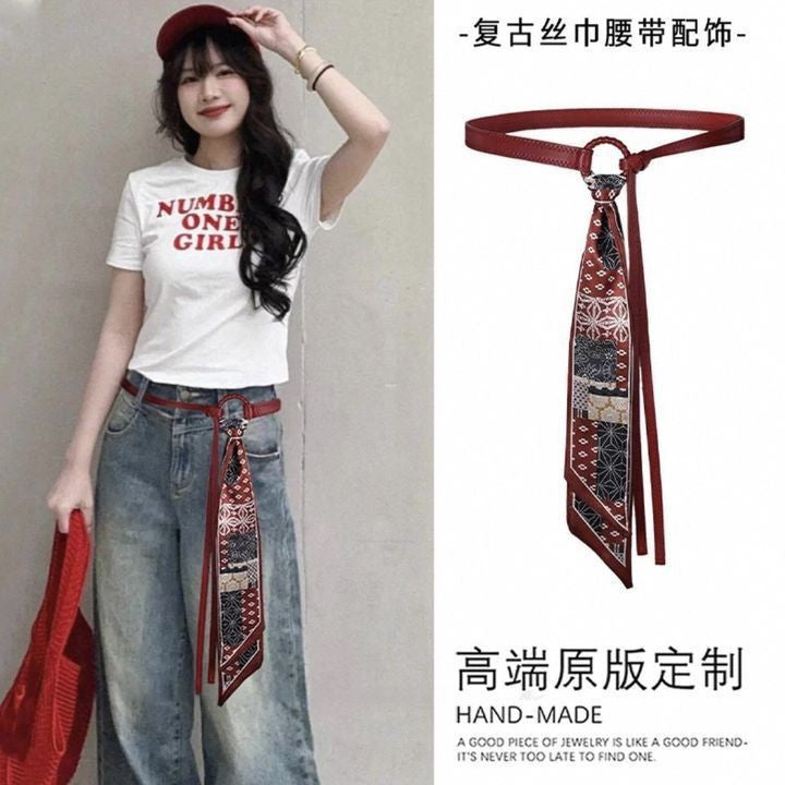 American Retro Striped Scarf Belt - view 4