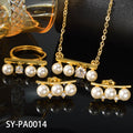 Pearl Accessory Wholesale Versatile Premium Pearl Pendant ins Breeze Clavicle Chain Necklace Ring Earrings Set