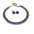 Western Statement Round Cubic Zirconia Stud Earring Necklace Set Niche Design Detail Clavicle Chain Personality Elegant Fashionable Necklace Wholesale