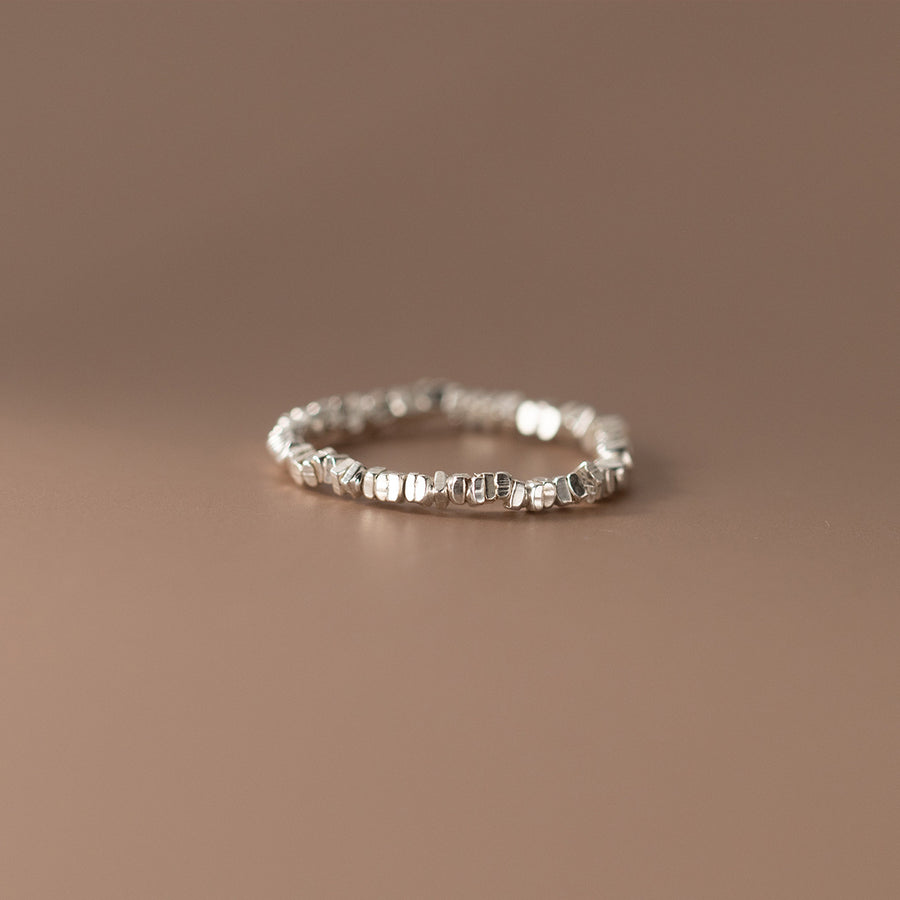 Korean-Style Stretch Pearl Ring – Irregular Geometric Design - view 10