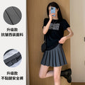 Spring-Summer Korean Plus Size High Waist Loose Elastic Skirt + Pleated Skirt + Short Skirt