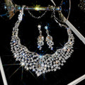 The Louvre Piece Light Full Teardrop Necklace Set Light Luxury Niche Premium Choker Banquet Party Ambient Feel Necklace