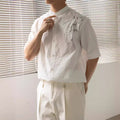 Nengmeng Neo-Chinese Stand Collar Embroidered Shirt