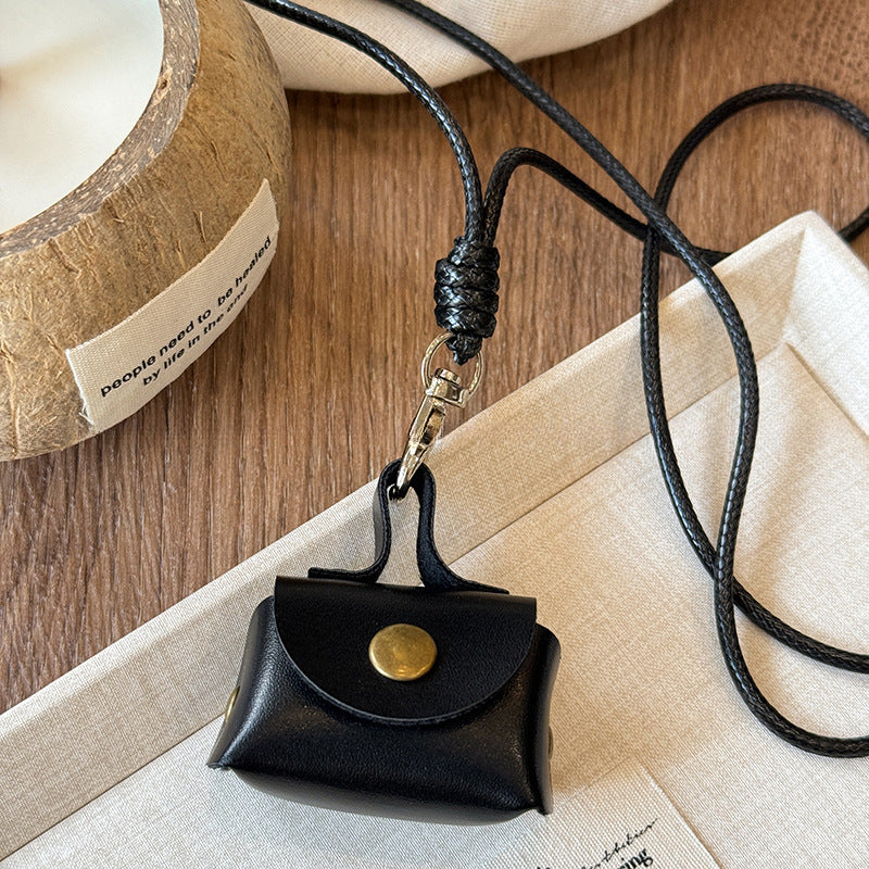 Leather Earbud Pouch Necklace Charm - view 8