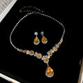 Longines Lira Super Sparkle Full Diamond Teardrop Draped Jewelry Set Imperial Breeze Luxury Necklace Light Luxury Niche Necklace Women